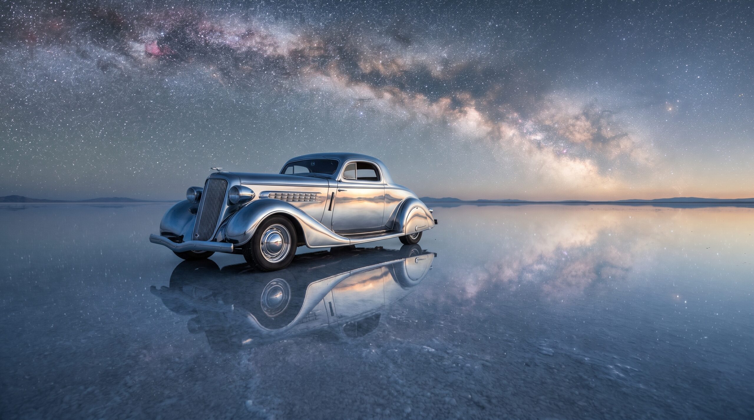 Art Deco Speedster Night Desktop Wallpaper